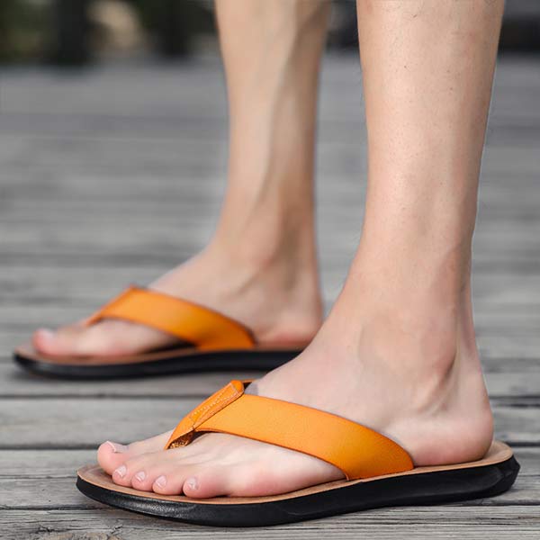 Herren Zehentrenner aus Leder für Strand und Freizeit