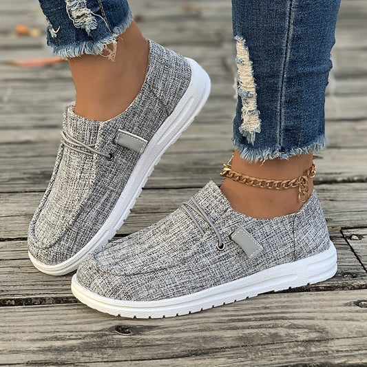 Damen Slip-On Sneaker mit Leinenstruktur und rutschfester Sohle